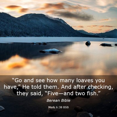 Picture 03 - Mark 6:38 BSB - “Go and see how many loaves you have,” He - Bible Verse Picture