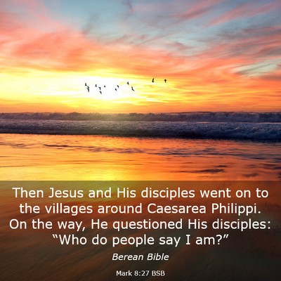 Picture 03 - Mark 8:27 BSB - Then Jesus and His disciples went on to the - Bible Verse Picture