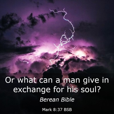 Picture 03 - Mark 8:37 BSB - Or what can a man give in exchange for his - Bible Verse Picture