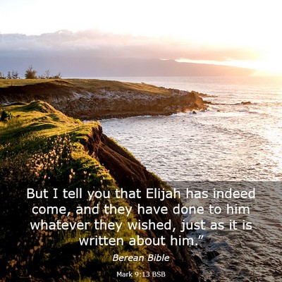 Picture 03 - Mark 9:13 BSB - But I tell you that Elijah has indeed come, and - Bible Verse Picture