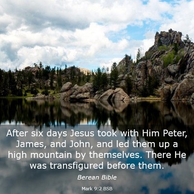 Picture 03 - Mark 9:2 BSB - After six days Jesus took with Him Peter, James, - Bible Verse Picture