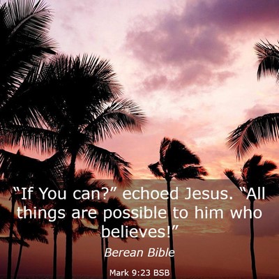 Picture 03 - Mark 9:23 BSB - “If You can?” echoed Jesus. “All things are - Bible Verse Picture
