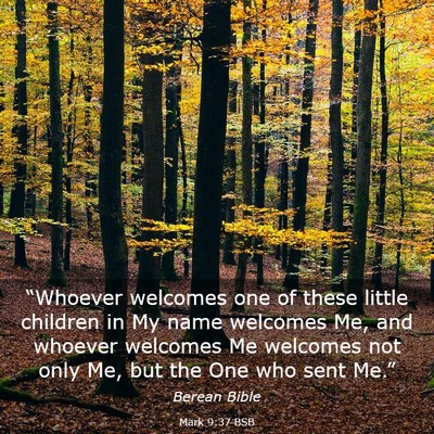 Picture 03 - Mark 9:37 BSB - “Whoever welcomes one of these little children - Bible Verse Picture