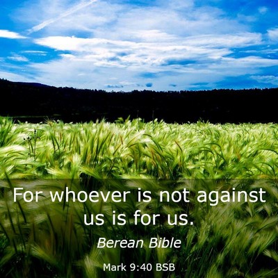 Picture 03 - Mark 9:40 BSB - For whoever is not against us is for - Bible Verse Picture