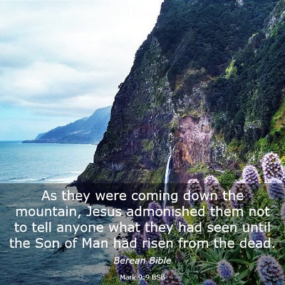 Picture 03 - Mark 9:9 BSB - As they were coming down the mountain, Jesus - Bible Verse Picture