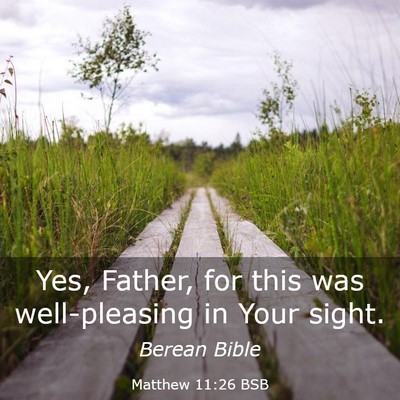 Picture 03 - Matthew 11:26 BSB - Yes, Father, for this was well-pleasing in Your - Bible Verse Picture