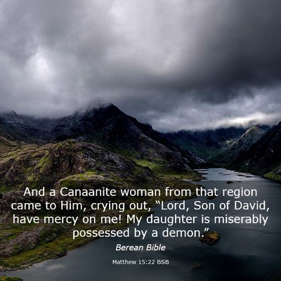 Picture 03 - Matthew 15:22 BSB - And a Canaanite woman from that region came to - Bible Verse Picture