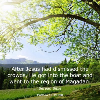 Picture 03 - Matthew 15:39 BSB - After Jesus had dismissed the crowds, He got into - Bible Verse Picture