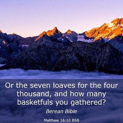 Picture 03 - Matthew 16:10 BSB - Or the seven loaves for the four thousand, and - Bible Verse Picture