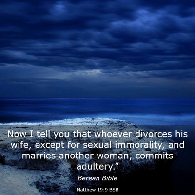 Picture 03 - Matthew 19:9 BSB - Now I tell you that whoever divorces his wife, - Bible Verse Picture