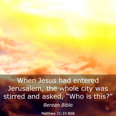 Picture 03 - Matthew 21:10 BSB - When Jesus had entered Jerusalem, the whole city - Bible Verse Picture