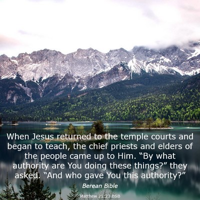 Picture 03 - Matthew 21:23 BSB - When Jesus returned to the temple courts and - Bible Verse Picture