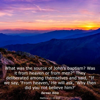 Picture 03 - Matthew 21:25 BSB - What was the source of John’s baptism? Was it - Bible Verse Picture
