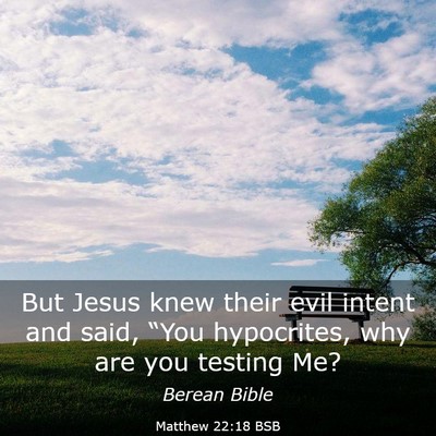 Picture 03 - Matthew 22:18 BSB - But Jesus knew their evil intent and said, “You - Bible Verse Picture
