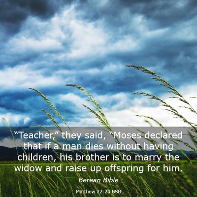 Picture 03 - Matthew 22:24 BSB - “Teacher,” they said, “Moses declared that - Bible Verse Picture
