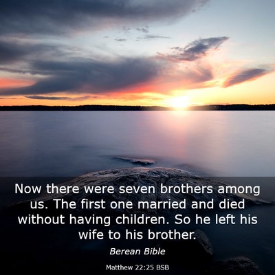 Picture 03 - Matthew 22:25 BSB - Now there were seven brothers among us. The first - Bible Verse Picture