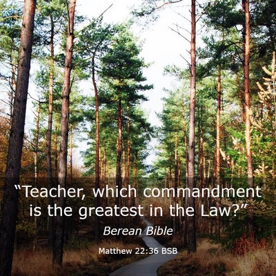 Picture 03 - Matthew 22:36 BSB - “Teacher, which commandment is the greatest in - Bible Verse Picture