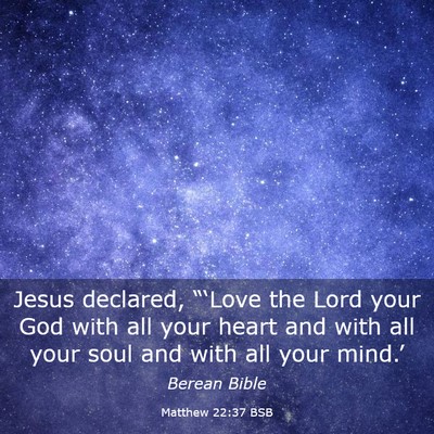 Picture 03 - Matthew 22:37 BSB - Jesus declared, “‘Love the Lord your God with - Bible Verse Picture