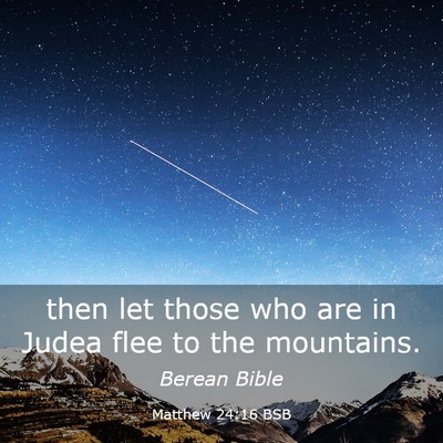 Picture 03 - Matthew 24:16 BSB - then let those who are in Judea flee to the - Bible Verse Picture