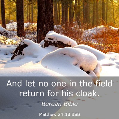 Picture 03 - Matthew 24:18 BSB - And let no one in the field return for his - Bible Verse Picture
