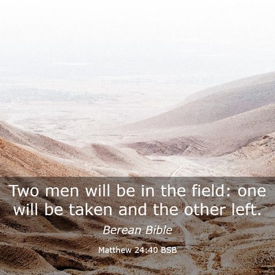 Picture 03 - Matthew 24:40 BSB - Two men will be in the field: one will be taken - Bible Verse Picture