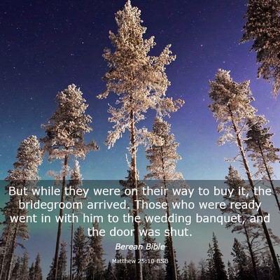 Picture 03 - Matthew 25:10 BSB - But while they were on their way to buy it, the - Bible Verse Picture