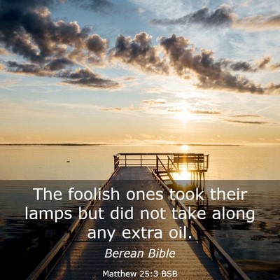 Picture 03 - Matthew 25:3 BSB - The foolish ones took their lamps but did not - Bible Verse Picture