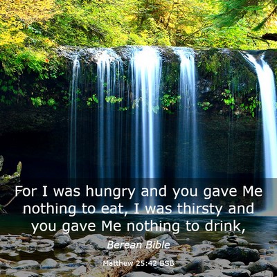 Picture 03 - Matthew 25:42 BSB - For I was hungry and you gave Me nothing to eat, - Bible Verse Picture