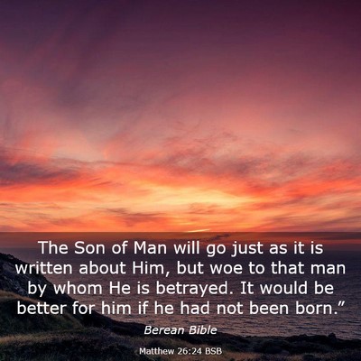Picture 03 - Matthew 26:24 BSB - The Son of Man will go just as it is written - Bible Verse Picture