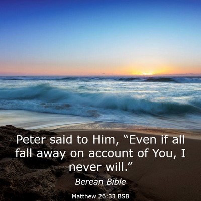 Picture 03 - Matthew 26:33 BSB - Peter said to Him, “Even if all fall away on - Bible Verse Picture