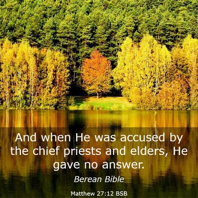 Picture 03 - Matthew 27:12 BSB - And when He was accused by the chief priests and - Bible Verse Picture