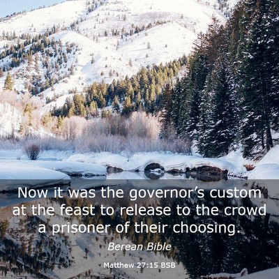 Picture 03 - Matthew 27:15 BSB - Now it was the governor’s custom at the feast - Bible Verse Picture