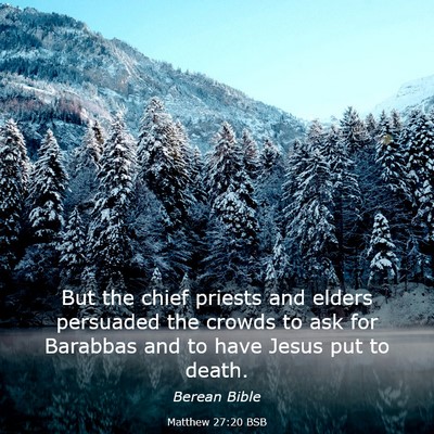 Picture 03 - Matthew 27:20 BSB - But the chief priests and elders persuaded the - Bible Verse Picture