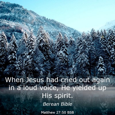 Picture 03 - Matthew 27:50 BSB - When Jesus had cried out again in a loud voice, - Bible Verse Picture