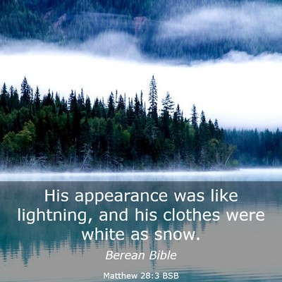 Picture 03 - Matthew 28:3 BSB - His appearance was like lightning, and his - Bible Verse Picture