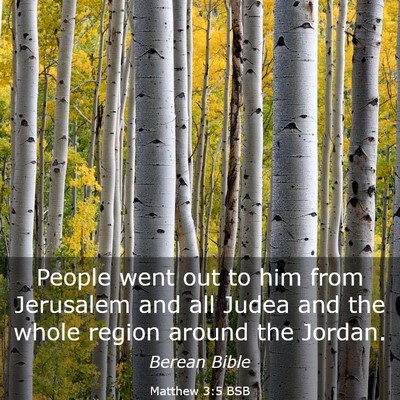 Picture 03 - Matthew 3:5 BSB - People went out to him from Jerusalem and all - Bible Verse Picture