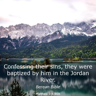 Picture 03 - Matthew 3:6 BSB - Confessing their sins, they were baptized by him - Bible Verse Picture