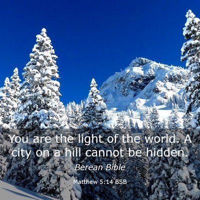 Picture 03 - Matthew 5:14 BSB - You are the light of the world. A city on a hill - Bible Verse Picture