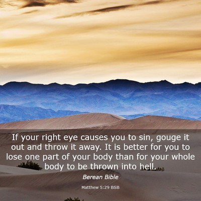 Picture 03 - Matthew 5:29 BSB - If your right eye causes you to sin, gouge it out - Bible Verse Picture
