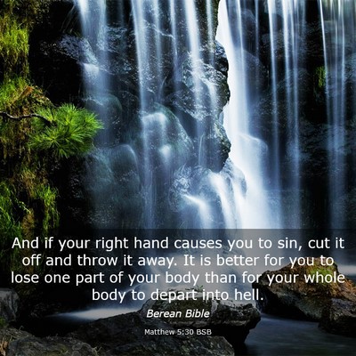 Picture 03 - Matthew 5:30 BSB - And if your right hand causes you to sin, cut it - Bible Verse Picture