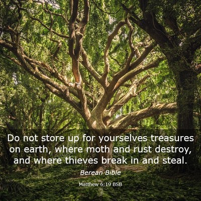 Picture 03 - Matthew 6:19 BSB - Do not store up for yourselves treasures on - Bible Verse Picture