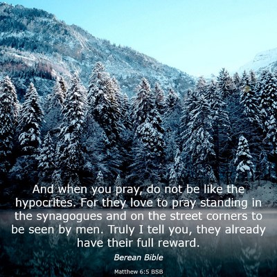 Picture 03 - Matthew 6:5 BSB - And when you pray, do not be like the hypocrites. - Bible Verse Picture
