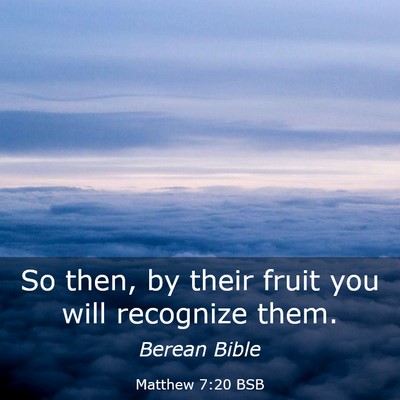 Picture 03 - Matthew 7:20 BSB - So then, by their fruit you will recognize - Bible Verse Picture