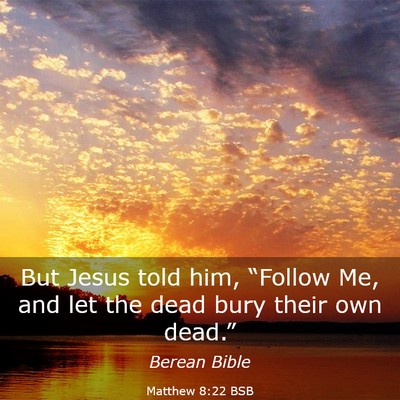 Picture 03 - Matthew 8:22 BSB - But Jesus told him, “Follow Me, and let the - Bible Verse Picture