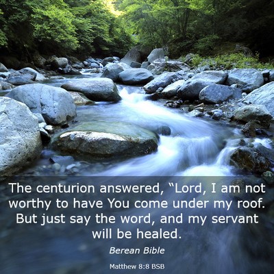 Picture 03 - Matthew 8:8 BSB - The centurion answered, “Lord, I am not worthy - Bible Verse Picture