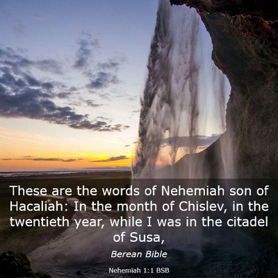 Picture 03 - Nehemiah 1:1 BSB - These are the words of Nehemiah son of Hacaliah: - Bible Verse Picture
