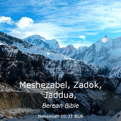 Picture 03 - Nehemiah 10:21 BSB - Meshezabel, Zadok, - Bible Verse Picture
