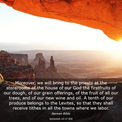 Picture 03 - Nehemiah 10:37 BSB - Moreover, we will bring to the priests at the - Bible Verse Picture