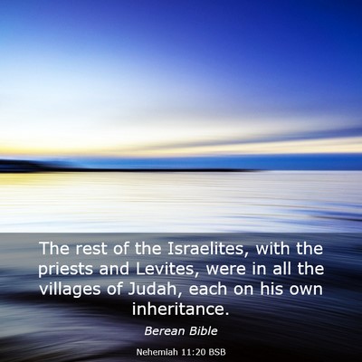 Picture 03 - Nehemiah 11:20 BSB - The rest of the Israelites, with the priests and - Bible Verse Picture