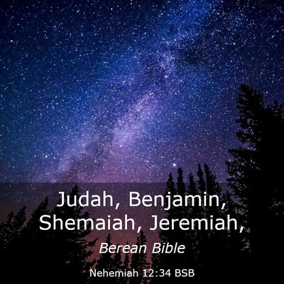 Picture 03 - Nehemiah 12:34 BSB - Judah, Benjamin, Shemaiah, - Bible Verse Picture